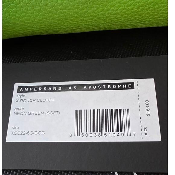 Ampersand as Apostrophe X Pouch Clutch Neon Green NWT - Picture 5 of 5